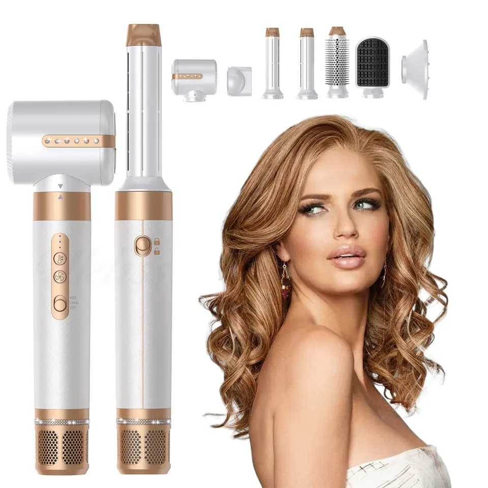 BowLift | Estilizador de Cabello Airwrap 7 en 1 | Herramienta de Estilo Multifuncional para Rizos, Ondas y Alisado