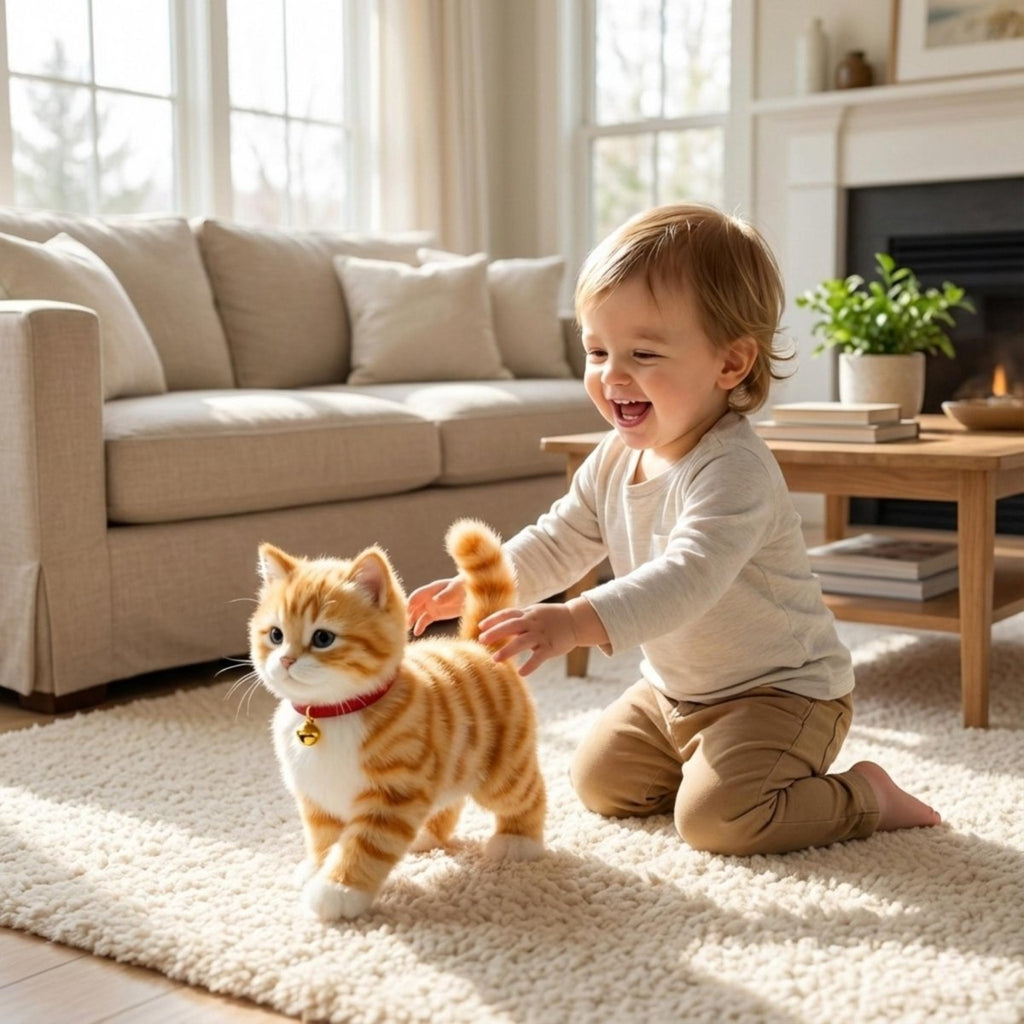 Juguete Interactivo de Gato de Peluche con Movimientos Realistas para Niños