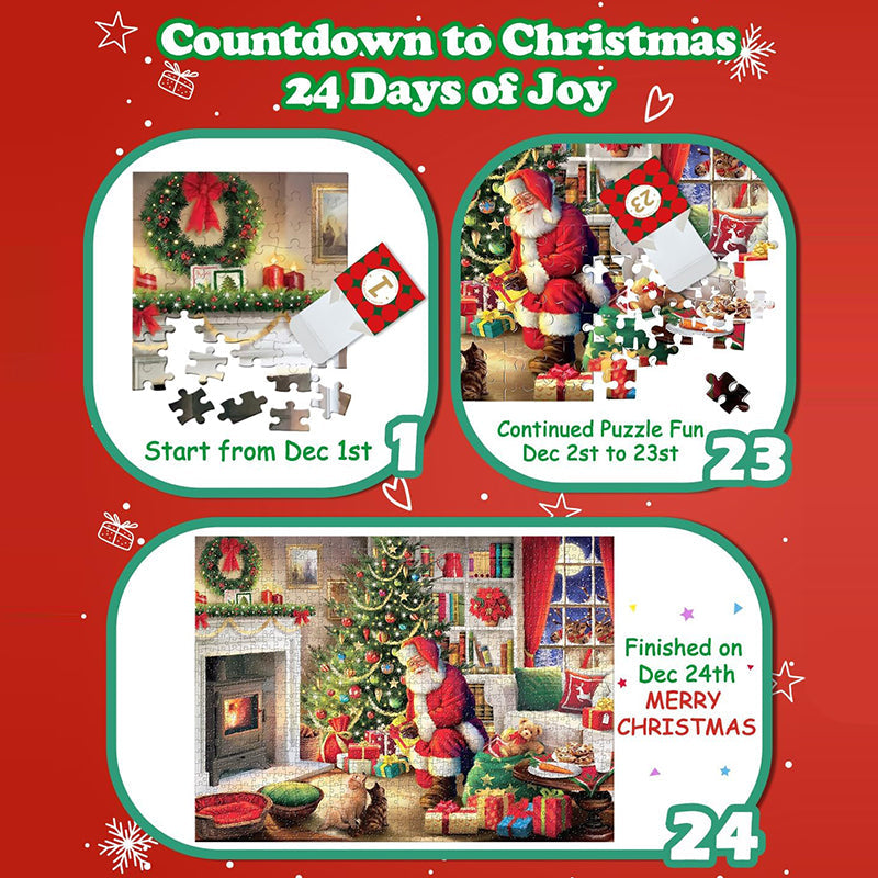 1000PCS Rompecabezas de Navidad Calendario de Adviento - Regalo de Navidad