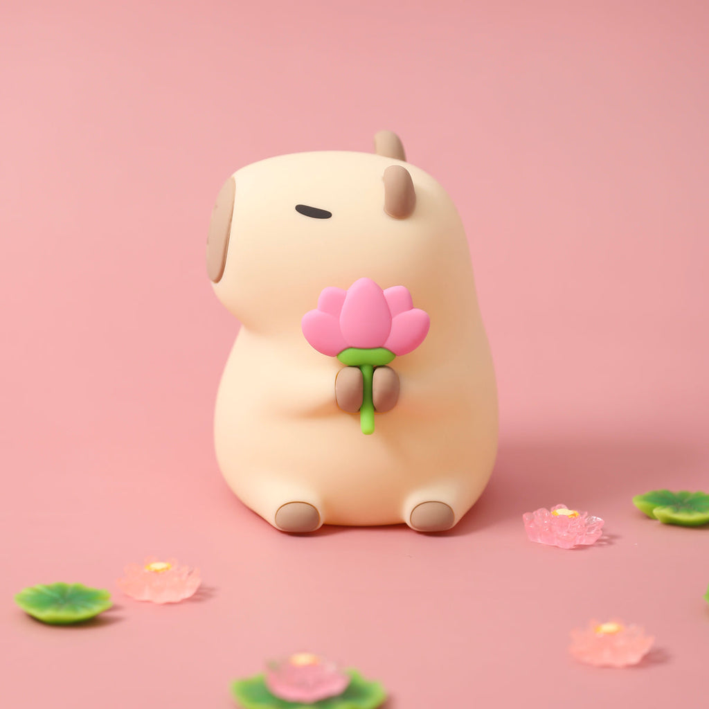 CapyGlow - Linda lámpara de noche LED con suave brillo cálido y encantador diseño de Capibara