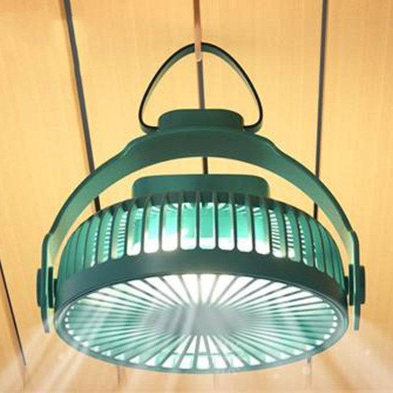 Lisslune | Ventilador portátil colgante / de escritorio recargable 2 en 1, con luz nocturna, 4 velocidades de viento ajustables