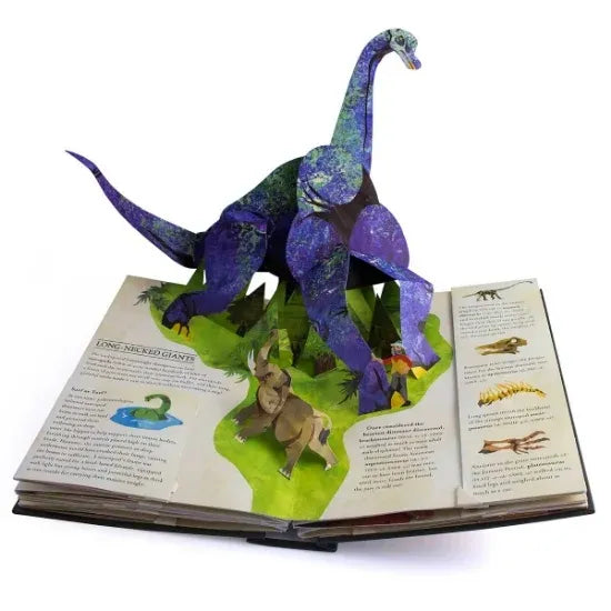 Kalsten | Libro Pop-Up 3D DinoWorld | Dinosaurios Prehistóricos y Monstruos Marinos | Tapa Dura