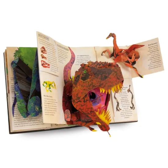 Kalsten | Libro Pop-Up 3D DinoWorld | Dinosaurios Prehistóricos y Monstruos Marinos | Tapa Dura