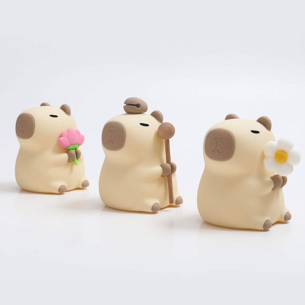 CapyGlow - Linda lámpara de noche LED con suave brillo cálido y encantador diseño de Capibara