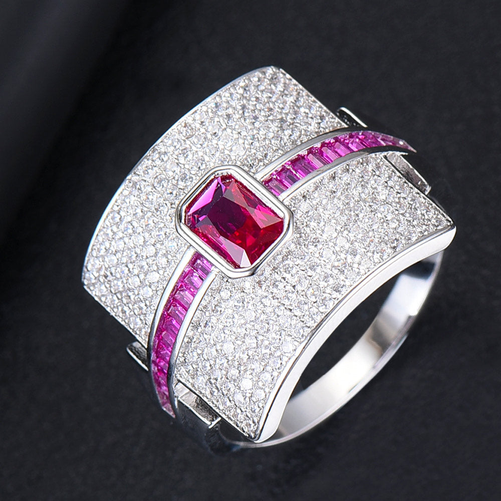 Anillo apilable de lujo de diseño Mónaco para mujeres