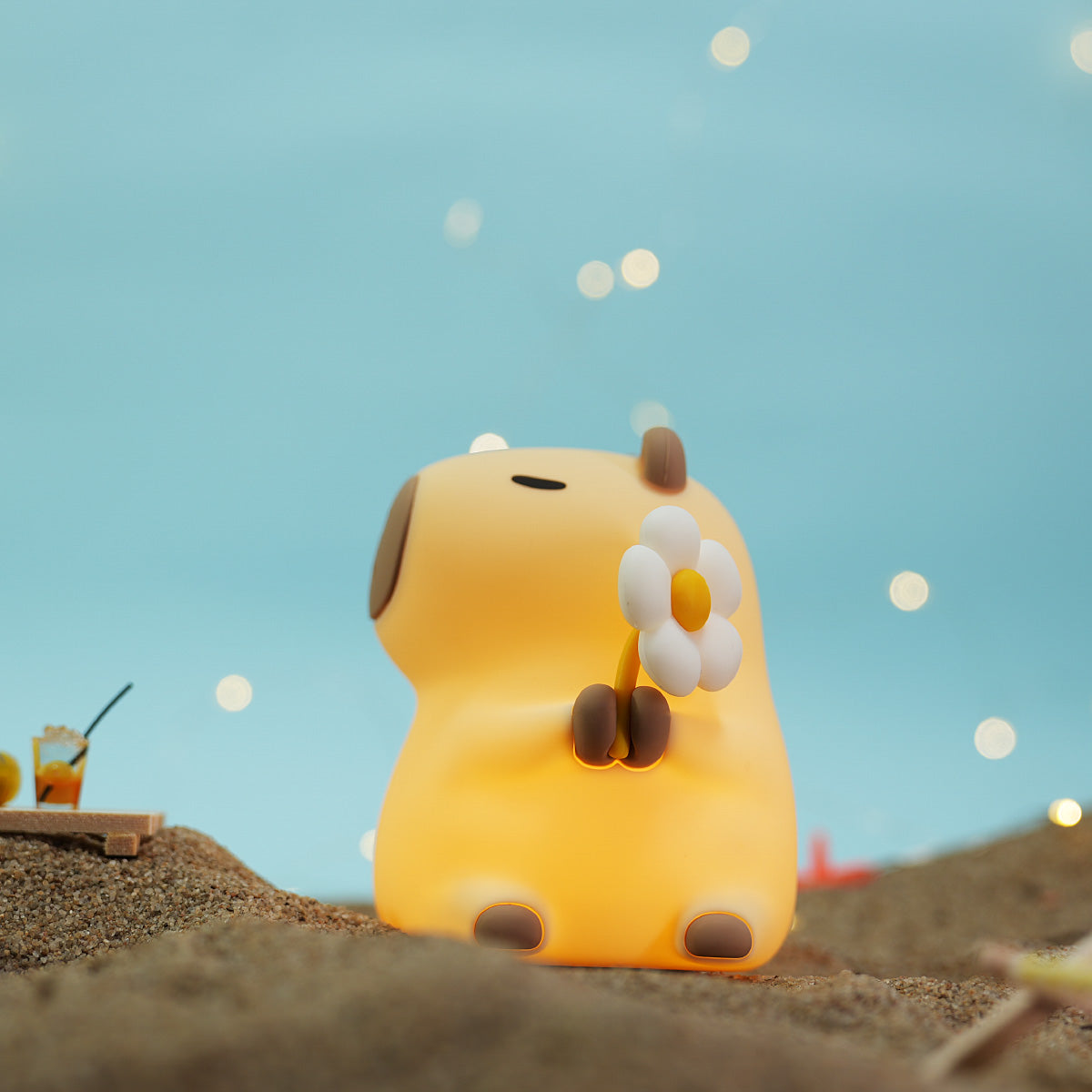 CapyGlow - Linda lámpara de noche LED con suave brillo cálido y encantador diseño de Capibara