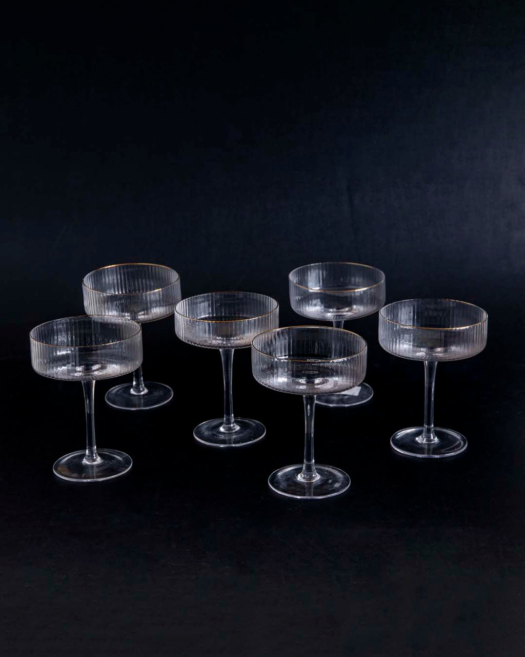 Vasos de cóctel con diseño estriado - Set de 6