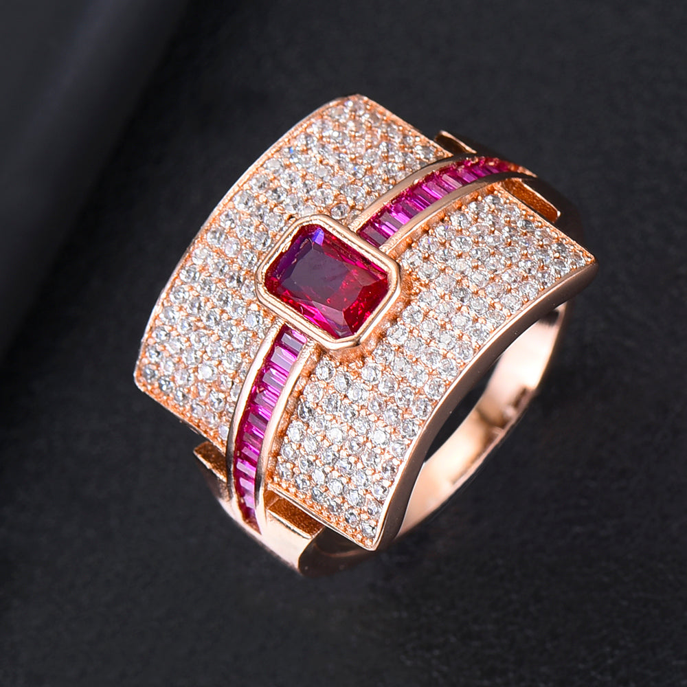 Anillo apilable de lujo de diseño Mónaco para mujeres