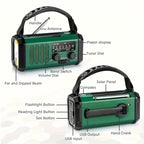 StormMate X10 Radio de emergencia con batería de 10.000 mAh | Solar, manivela & USB-C | Luz LED, alarma SOS & brújula | AM/FM/NOAA