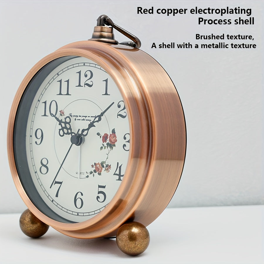 VINTERRA - Reloj Despertador de Escritorio Retro Creativo Europeo con Movimiento Silencioso