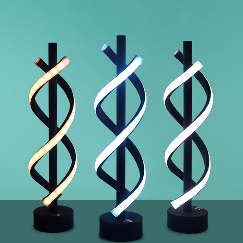 Lámpara LED de Doble Espiral Nórdica – diseño moderno de tiras de hierro