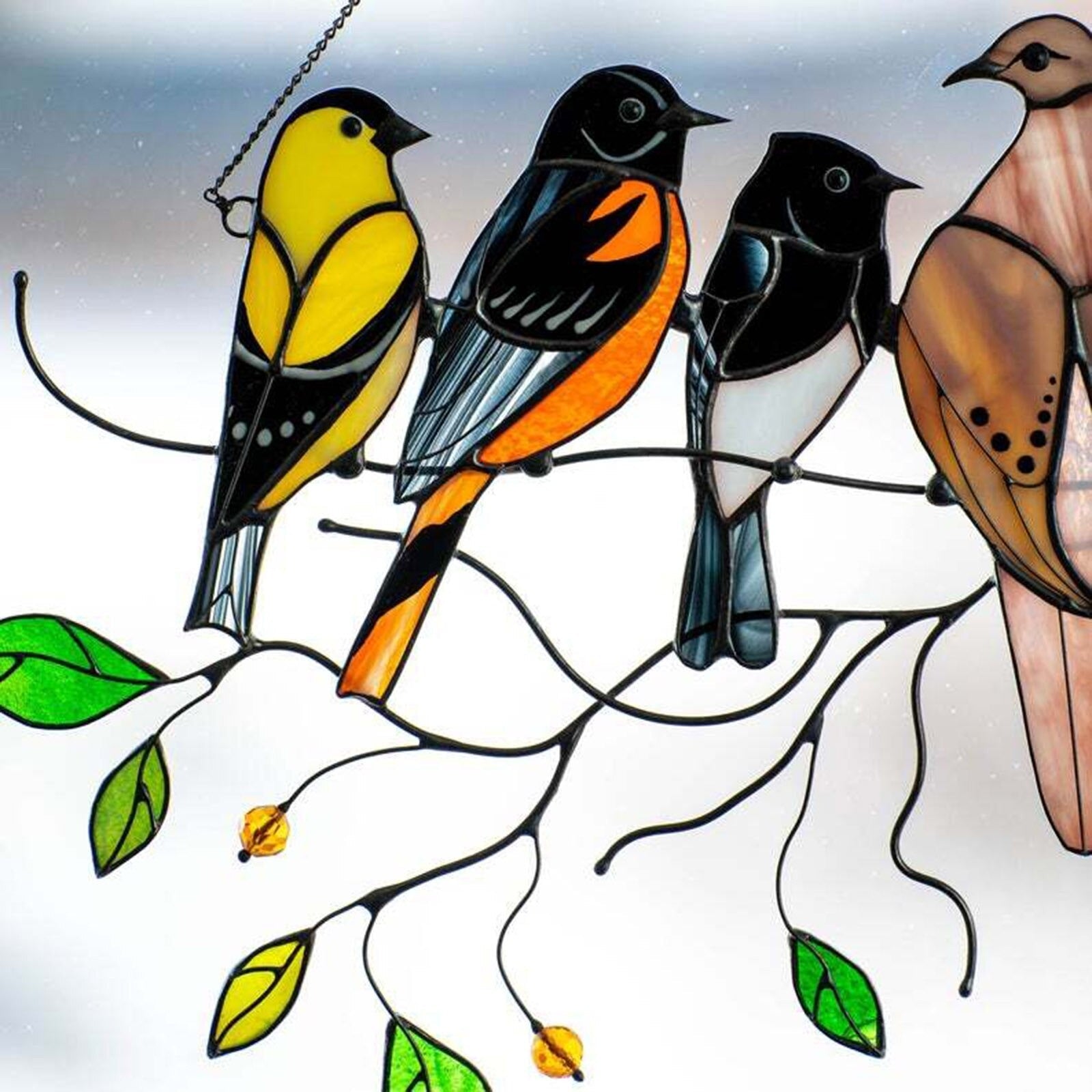 Atrapa sueños de vidrio de colores
