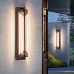 LumaRay Luz de Pared LED Impermeable | Acero Inoxidable y Vidrio | Rectangular | Iluminación Exterior para Terraza