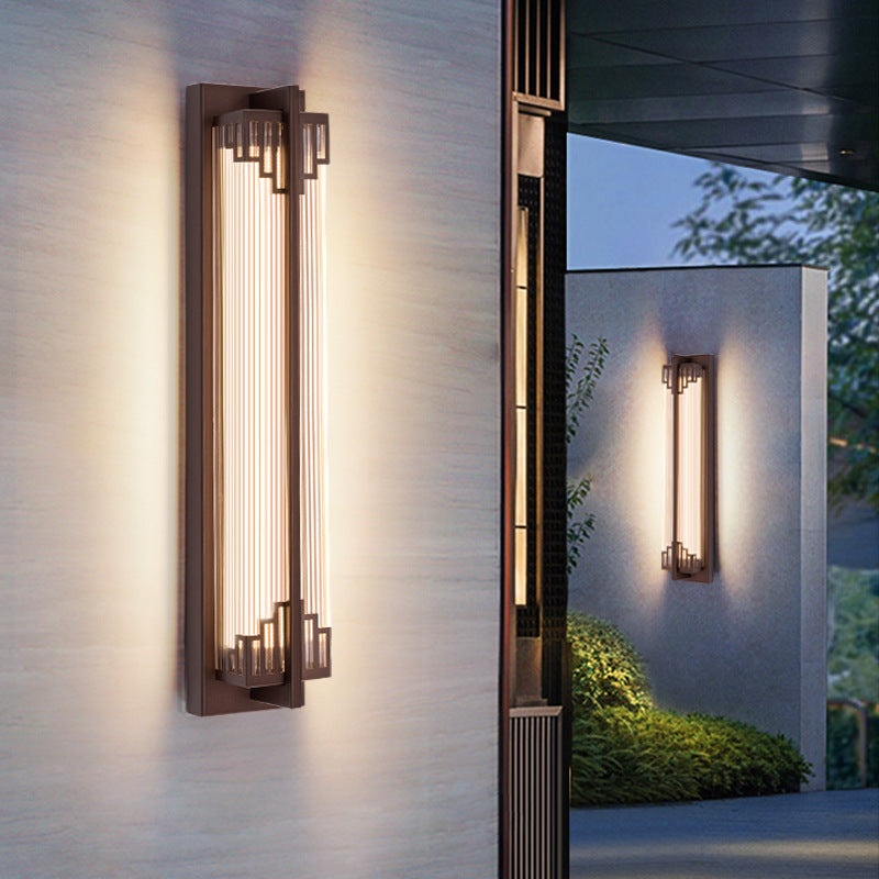 LumaRay Luz de Pared LED Impermeable | Acero Inoxidable y Vidrio | Rectangular | Iluminación Exterior para Terraza
