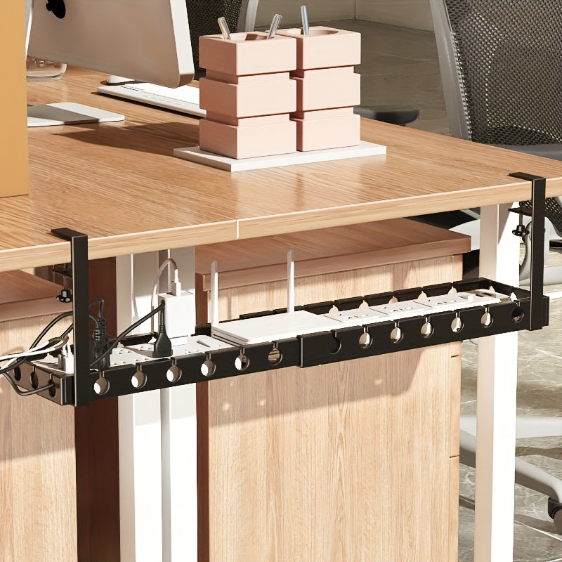 TANGLEFREE - Organizador de cables ajustable para debajo del escritorio, diseñado para espacios de trabajo más limpios y ordenados.