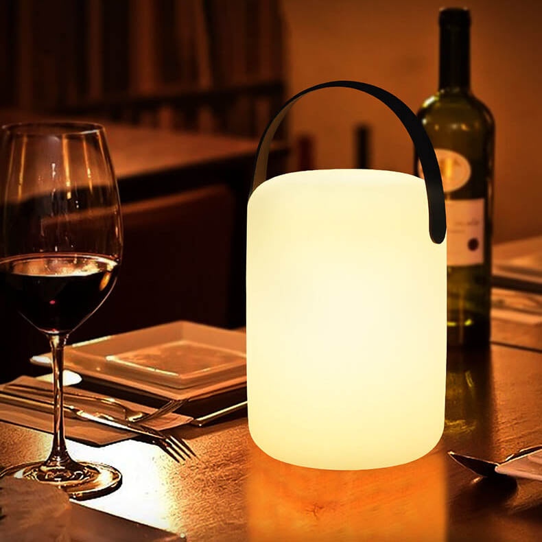 Simplicidad Moderna Lámpara de Mesa LED de Mano Redonda Cuadrada de Plástico para Patio Exterior | Brehn