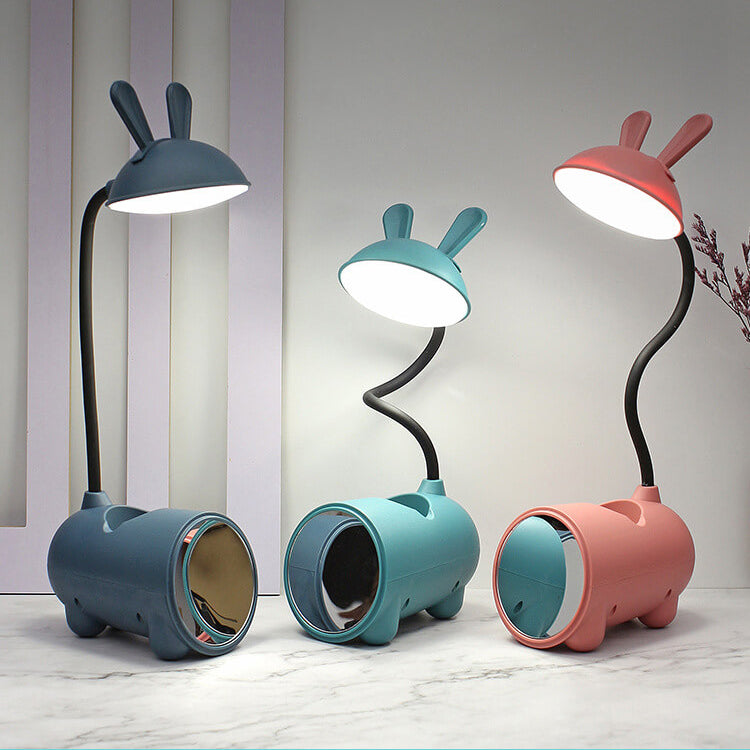 Lámpara Táctil LED BunnyGlow Kreative con Soporte para Lápices | Función de Carga USB | Lámpara de Escritorio | Decoración para Habitaciones Infantiles