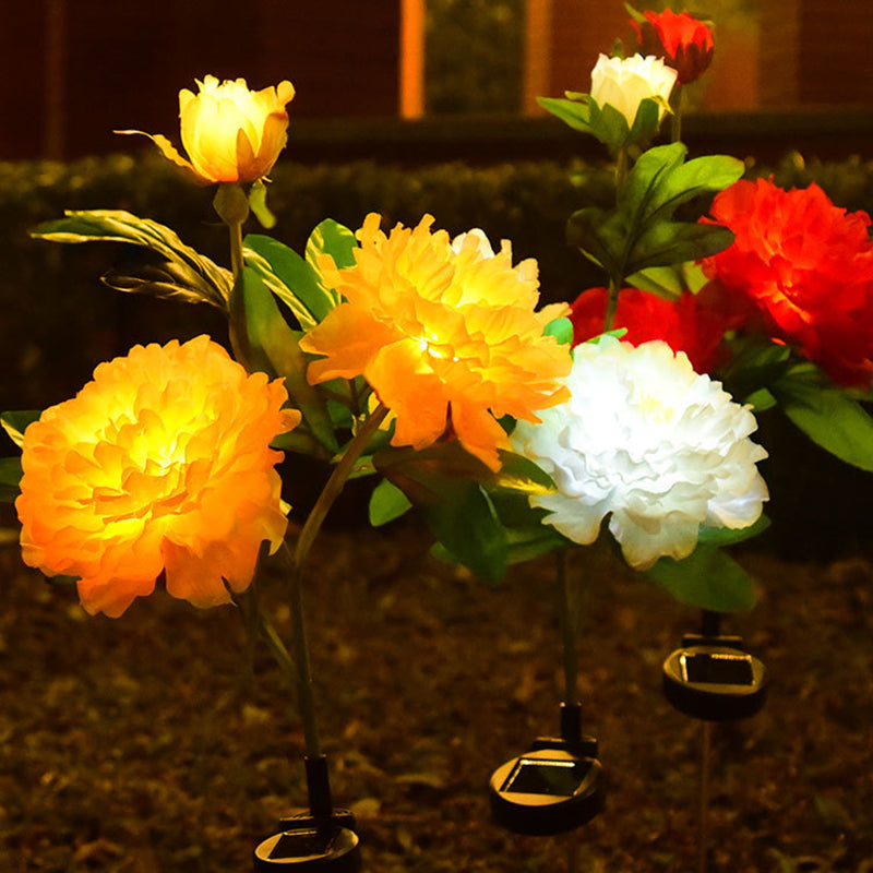 Luz de jardín LED creativa contemporánea de flores de peonía solar impermeable para exteriores | Brehn