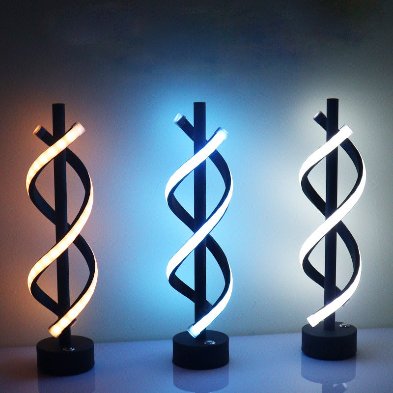 Lámpara LED de Doble Espiral Nórdica – diseño moderno de tiras de hierro