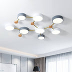 Lámpara de techo LED escandinava de madera y metal