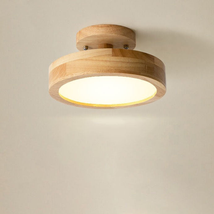 Lámpara de techo LED moderna regulable de madera para sala de estar y dormitorio
