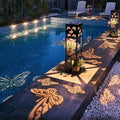 Luz Solar de Mariposa Sombra Cuadrada Maceta Luz Jardín Decorativa Exterior Impermeable Patio Luz Exterior | Brehn