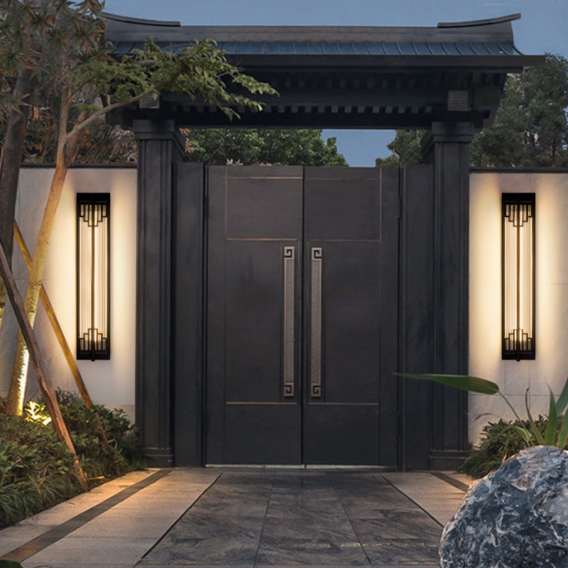 LumaRay Luz de Pared LED Impermeable | Acero Inoxidable y Vidrio | Rectangular | Iluminación Exterior para Terraza