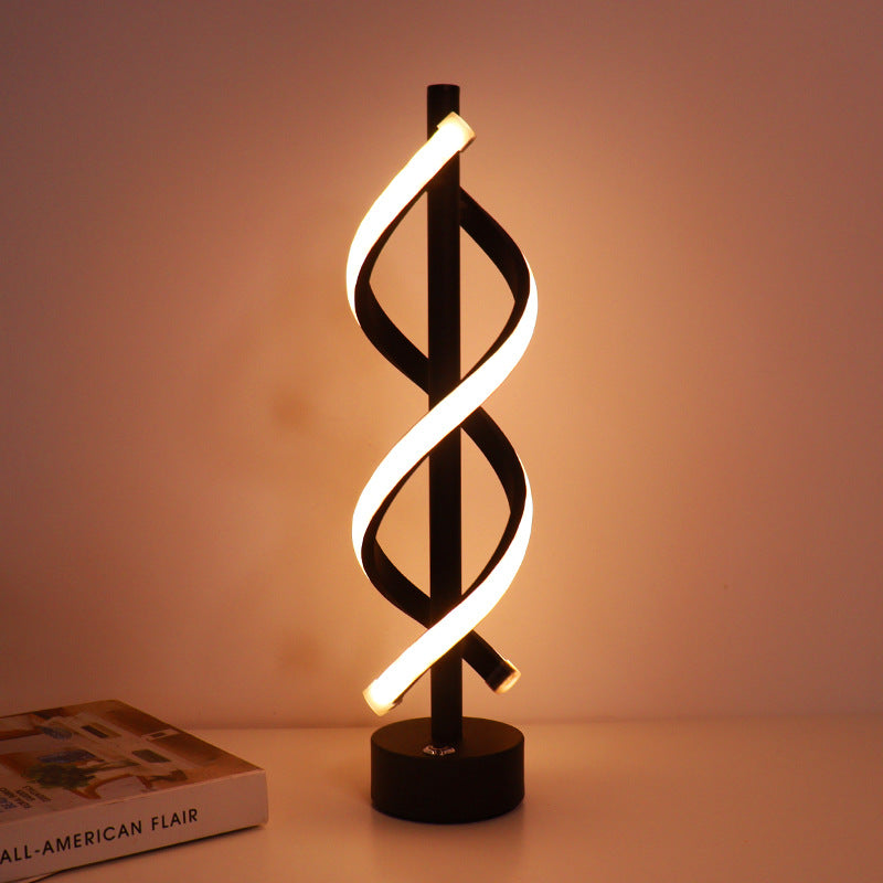 Lámpara LED de Doble Espiral Nórdica – diseño moderno de tiras de hierro