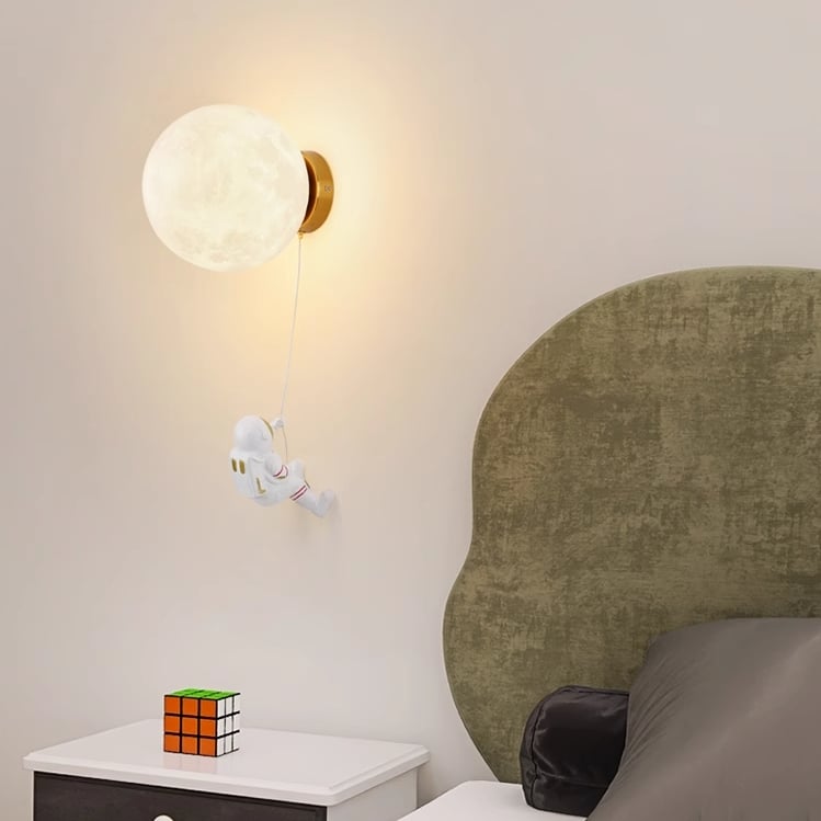 Lámpara de pared creativa de astronauta lunar