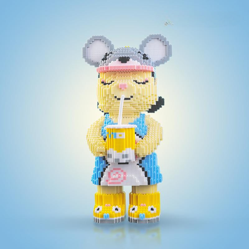 Figuras de Osos en Bloques de Arte Pixelado – Construcción Creativa y Exposición Coleccionable