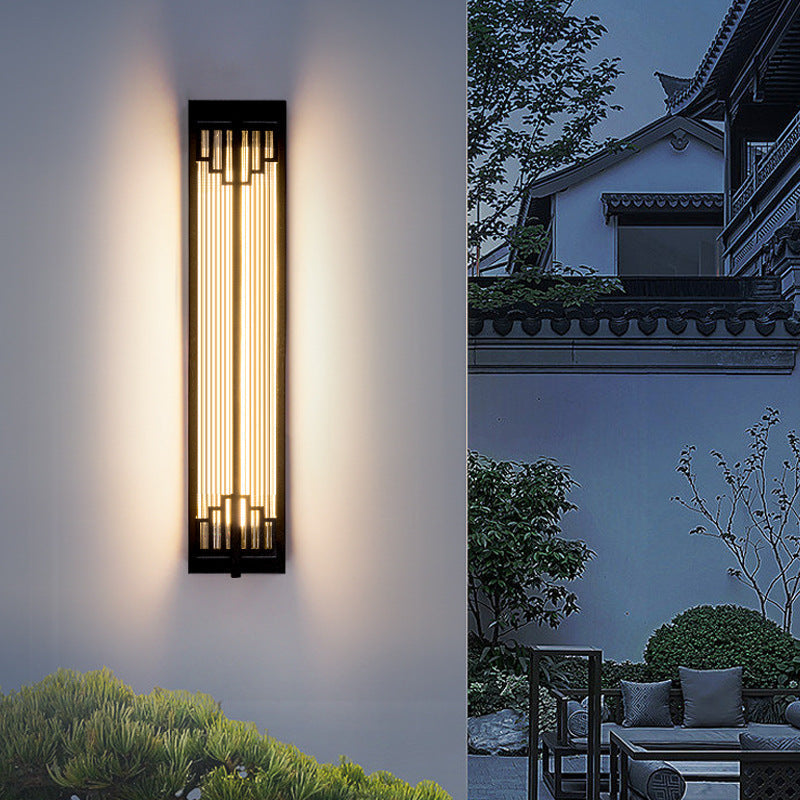 LumaRay Luz de Pared LED Impermeable | Acero Inoxidable y Vidrio | Rectangular | Iluminación Exterior para Terraza
