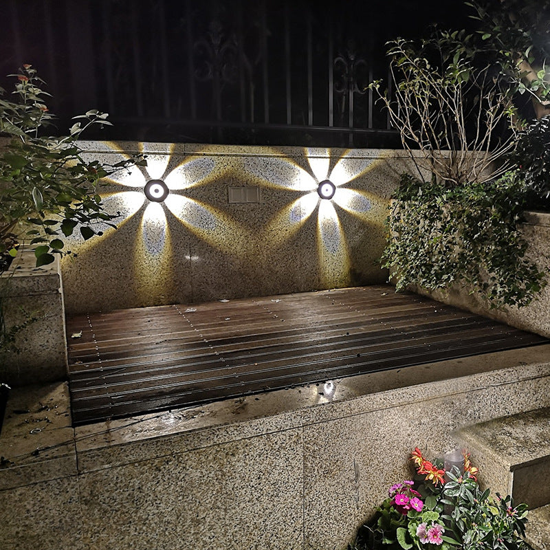 Lámpara de pared LED con pantalla redonda de aluminio escandinavo contemporáneo para patio exterior | Brehn