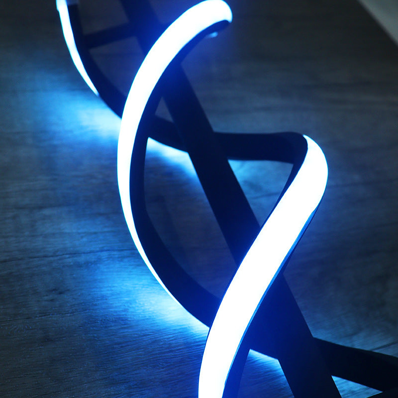 Lámpara LED de Doble Espiral Nórdica – diseño moderno de tiras de hierro