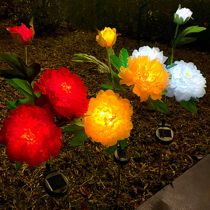 Luz de jardín LED creativa contemporánea de flores de peonía solar impermeable para exteriores | Brehn