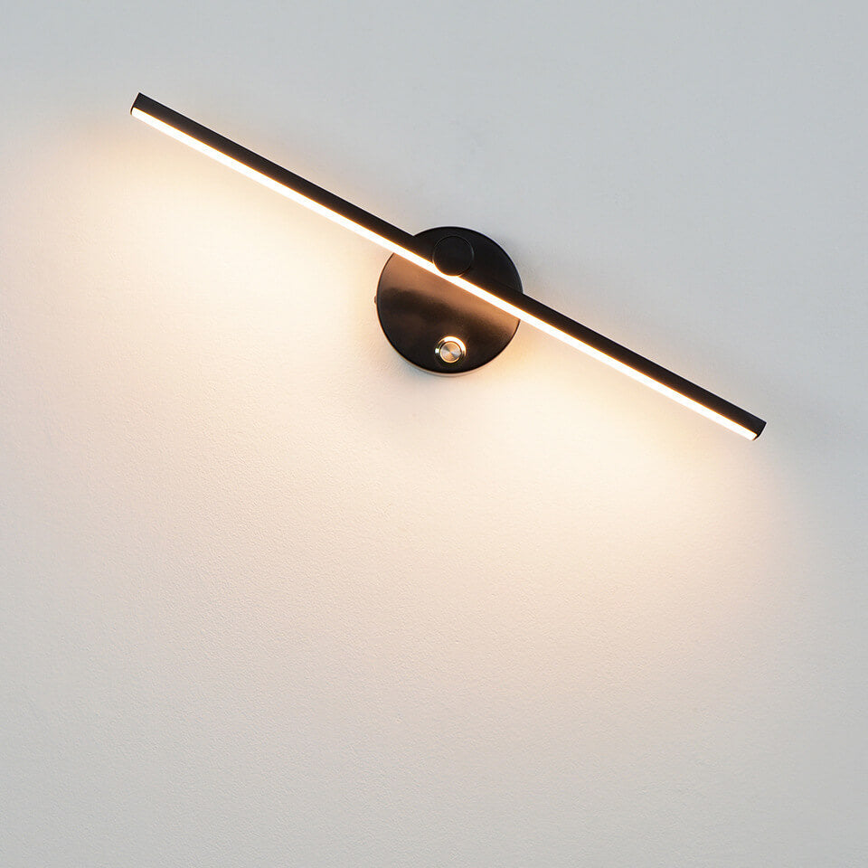 Lámpara de pared LED de espejo con interruptor de barra larga de aluminio minimalista nórdico