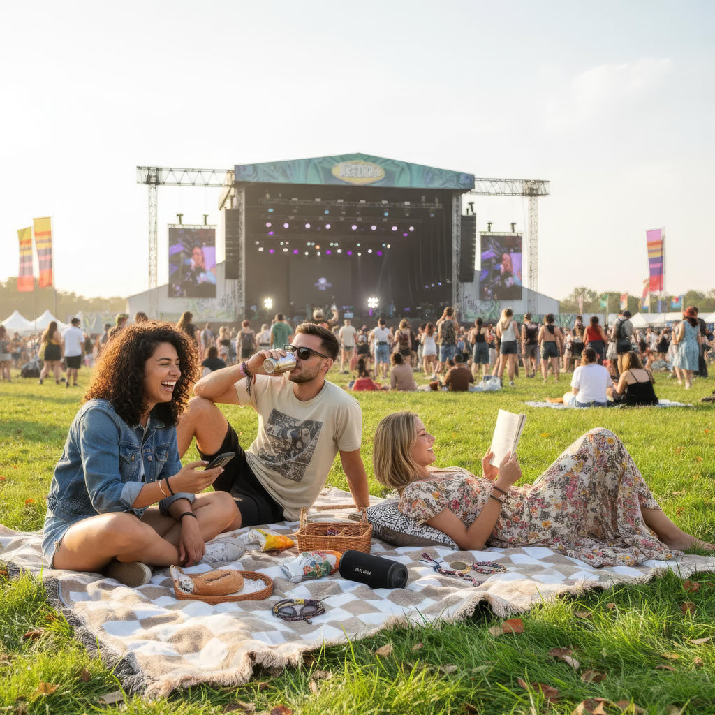 Manta de picnic de microfibra suave con diseño a cuadros