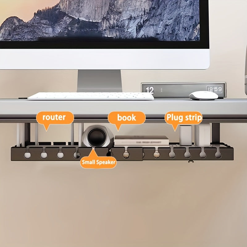 TANGLEFREE - Organizador de cables ajustable para debajo del escritorio, diseñado para espacios de trabajo más limpios y ordenados.