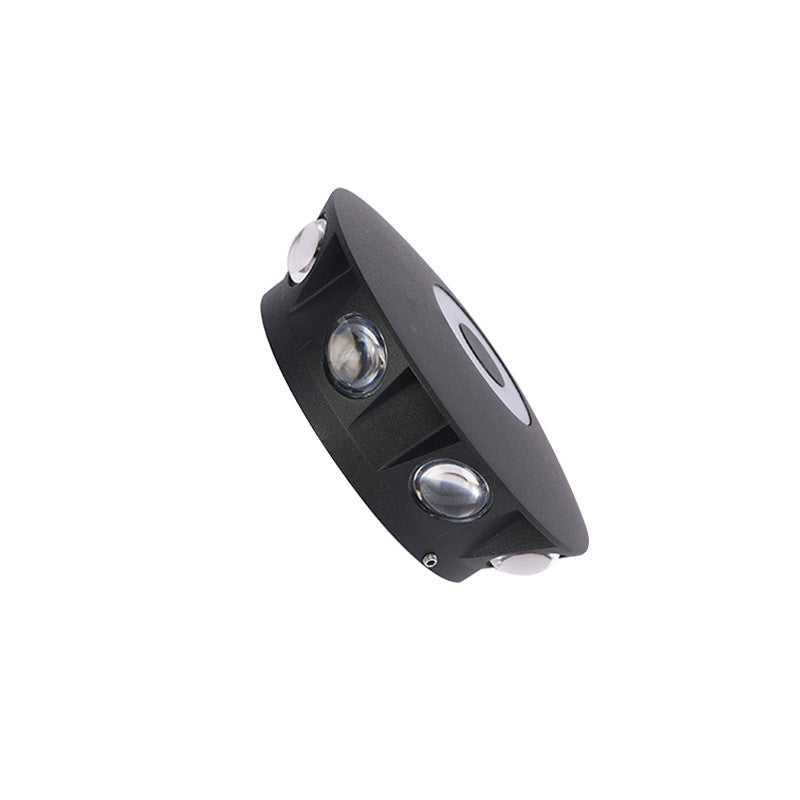 Lámpara de pared LED con pantalla redonda de aluminio escandinavo contemporáneo para patio exterior | Brehn