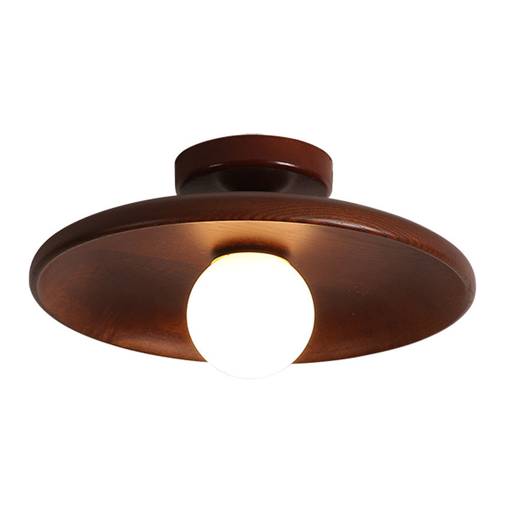 Lámpara de techo de madera nórdica – redonda, minimalista y moderna