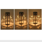 Luz Solar de Mariposa Sombra Cuadrada Maceta Luz Jardín Decorativa Exterior Impermeable Patio Luz Exterior