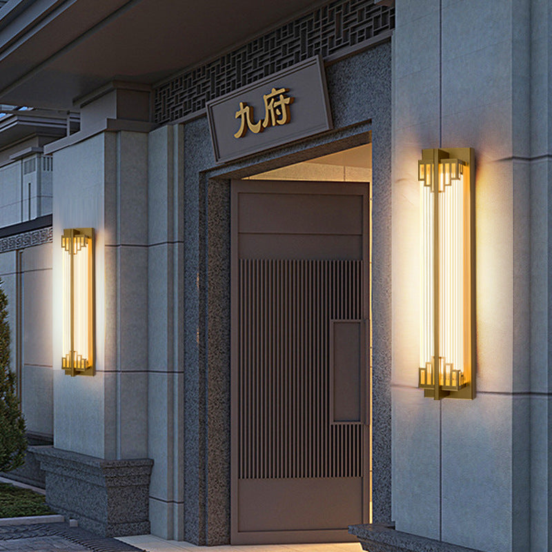 LumaRay Luz de Pared LED Impermeable | Acero Inoxidable y Vidrio | Rectangular | Iluminación Exterior para Terraza