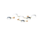 Lámpara de techo LED escandinava de madera y metal