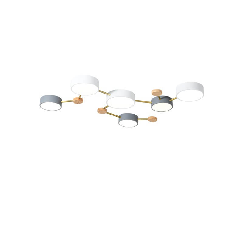 Lámpara de techo LED escandinava de madera y metal