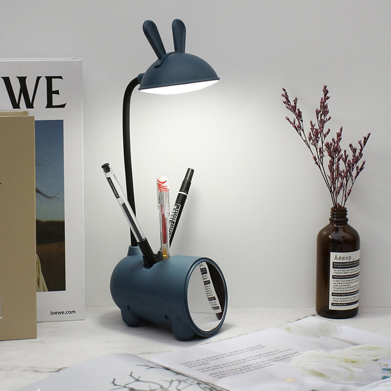 Lámpara Táctil LED BunnyGlow Kreative con Soporte para Lápices | Función de Carga USB | Lámpara de Escritorio | Decoración para Habitaciones Infantiles