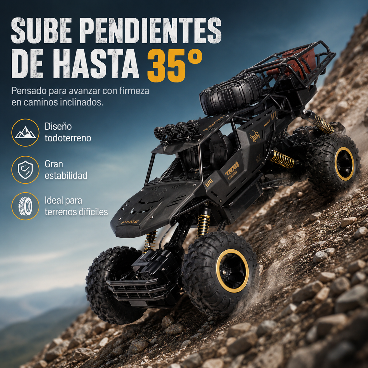 Camión Monster RC de 6 Ruedas – Off-Road Escala 1/12 con Tecnología Avanzada de 2.4GHz y Alta Velocidad