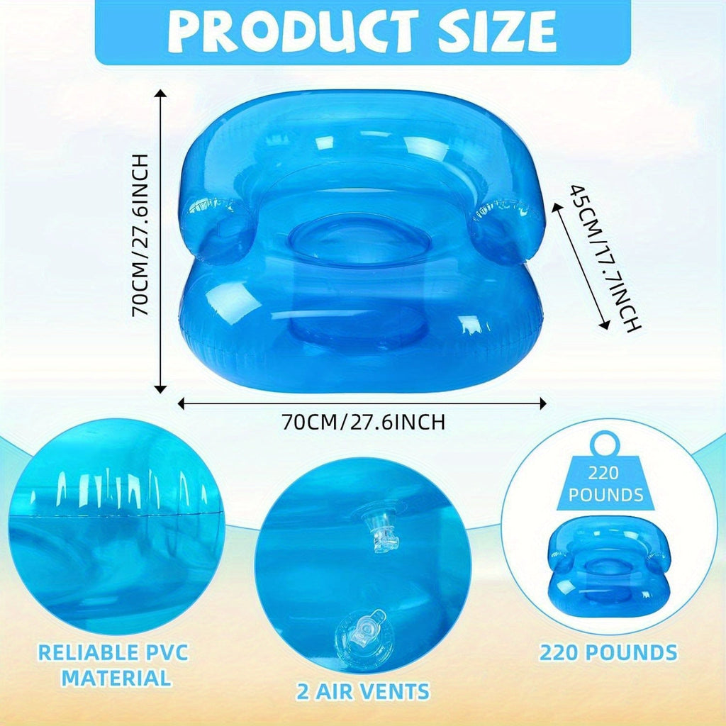 Sillón Inflable para Adultos con Diseño Transparente y Cojín de Confort