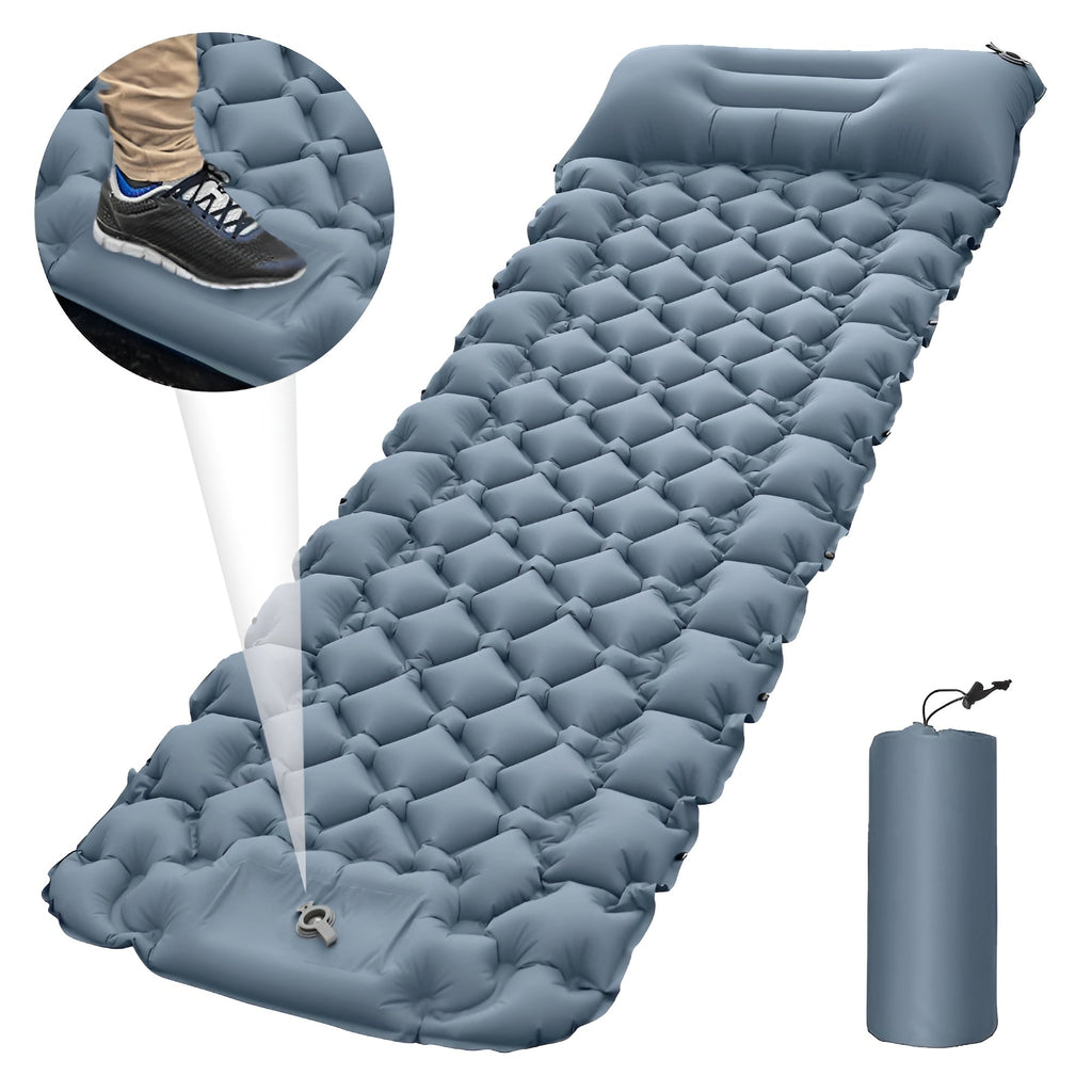 SleepCamp - Colchón inflable de rápida inflado con almohada integrada | 50% DESCUENTO