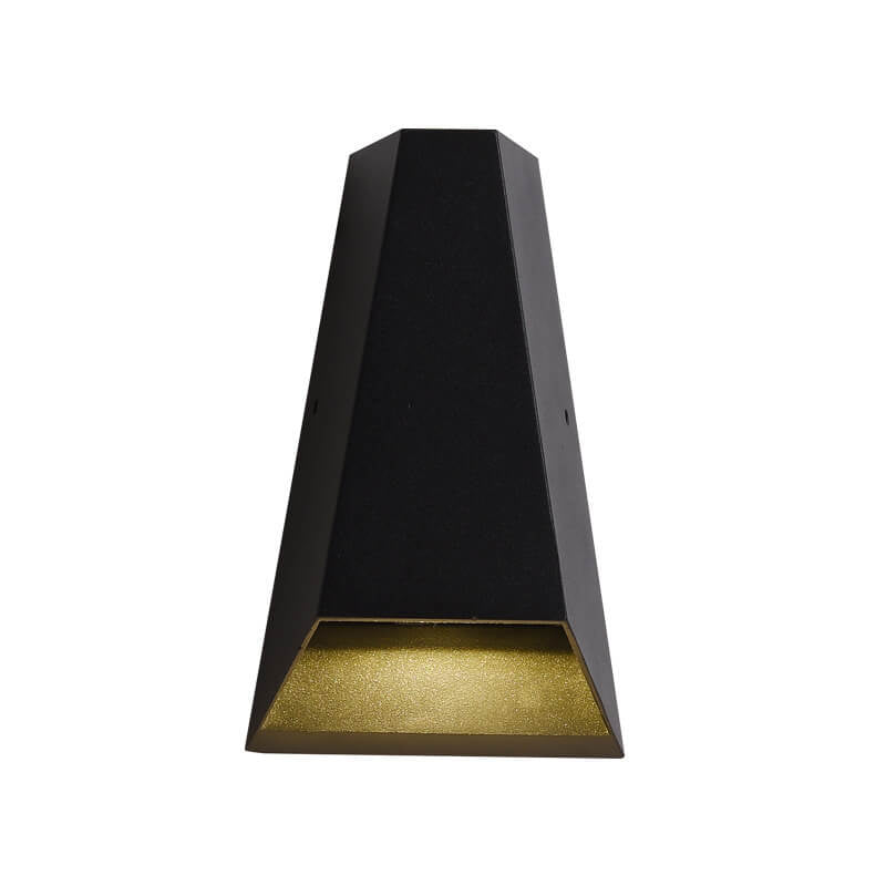 Moderna lámpara de pared LED exterior iluminada de arriba hacia abajo en forma de trapecio | Brehn
