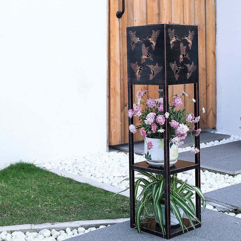 Luz Solar de Mariposa Sombra Cuadrada Maceta Luz Jardín Decorativa Exterior Impermeable Patio Luz Exterior | Brehn