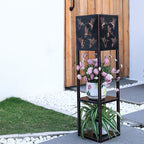 Luz Solar de Mariposa Sombra Cuadrada Maceta Luz Jardín Decorativa Exterior Impermeable Patio Luz Exterior